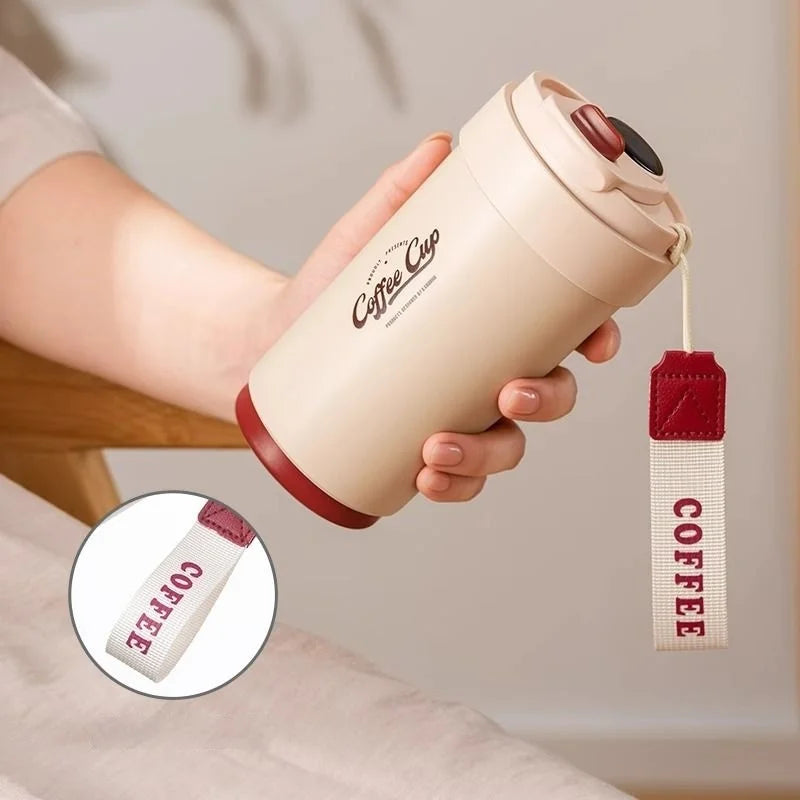 COFFEE-THEMED THERMAL CUP – 450ML ☕🌟