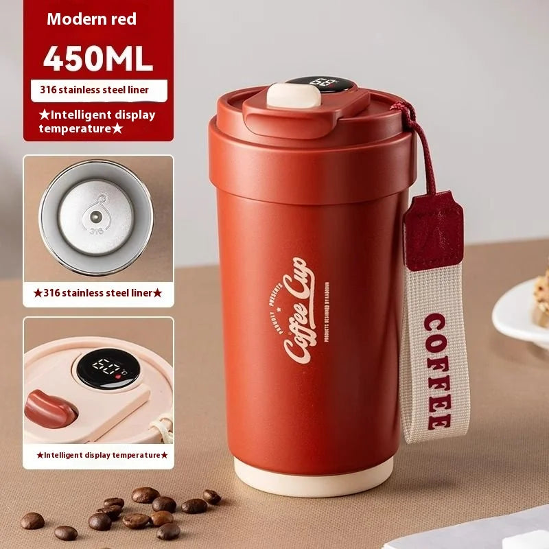 COFFEE-THEMED THERMAL CUP – 450ML ☕🌟
