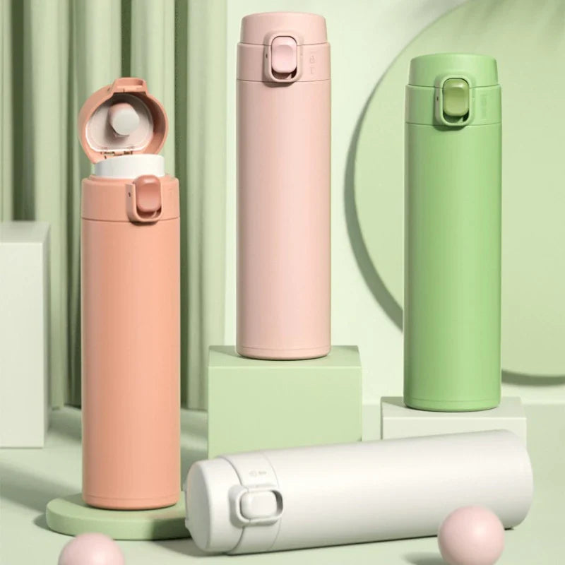 PREMIUM SLIM THERMAL BOTTLE – 500ML ☕🌸❄️