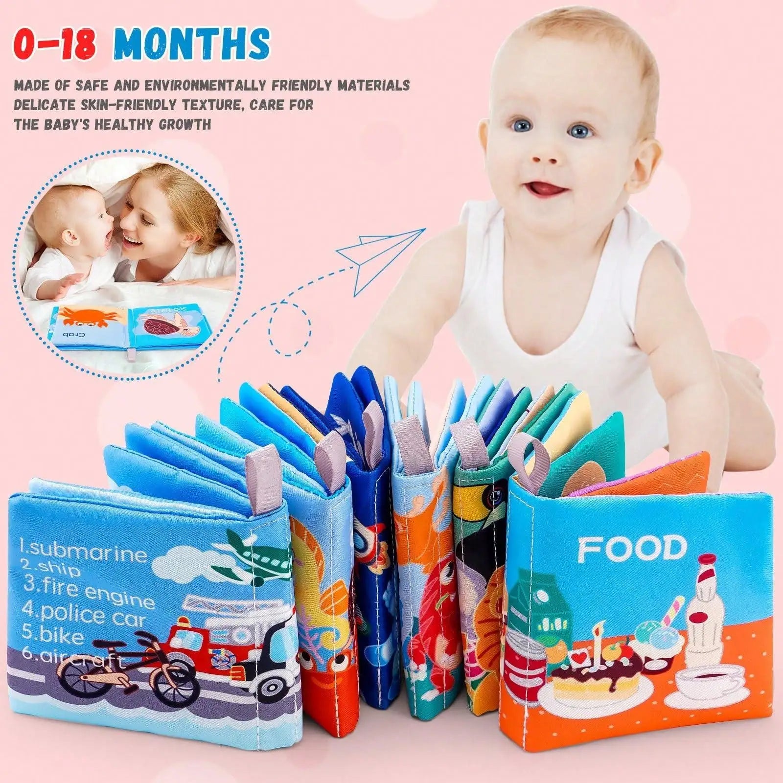 BABY SOFT EDUCATIONAL CLOTH BOOK SET 📚🌈✨