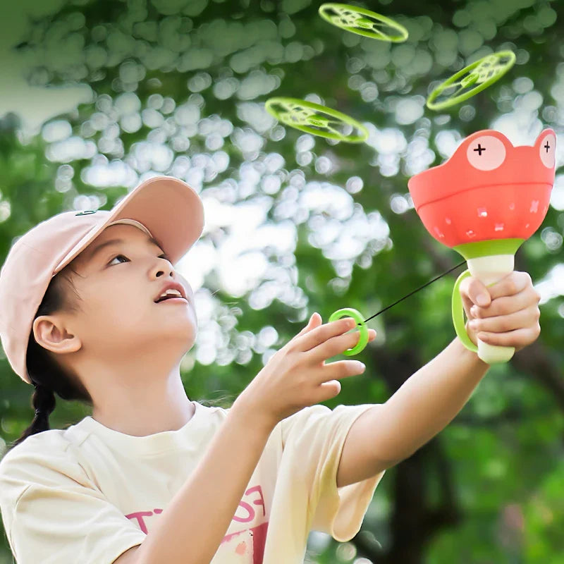COLORFUL FRISBEE LAUNCHER TOY 🌈🎯