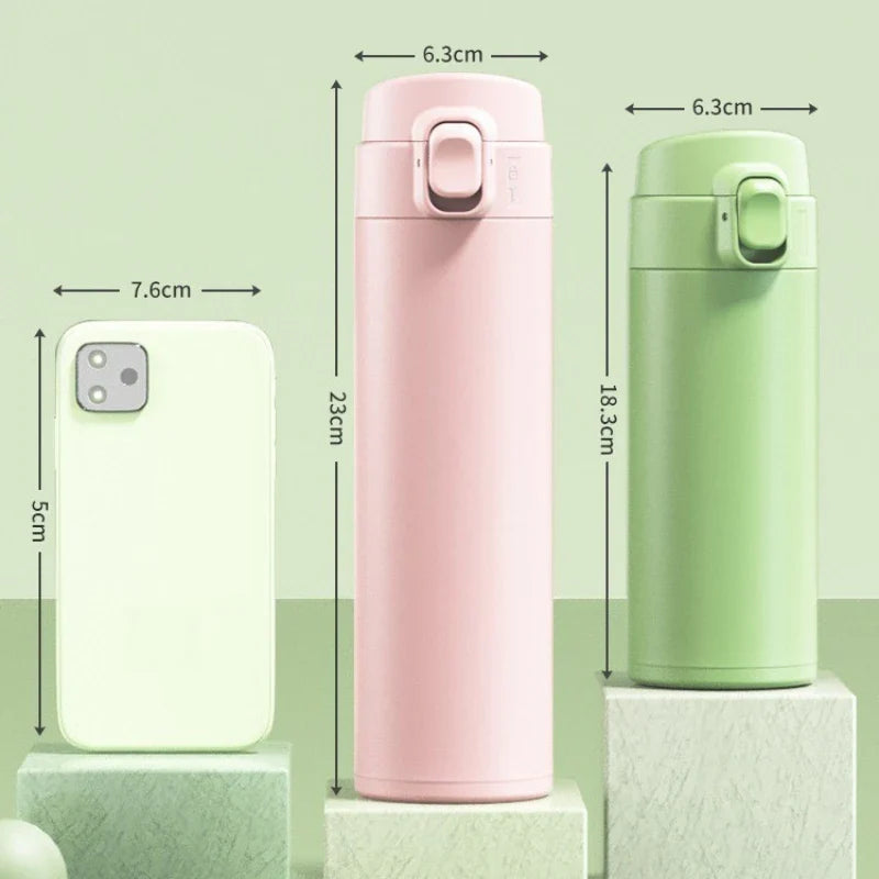 PREMIUM SLIM THERMAL BOTTLE – 500ML ☕🌸❄️