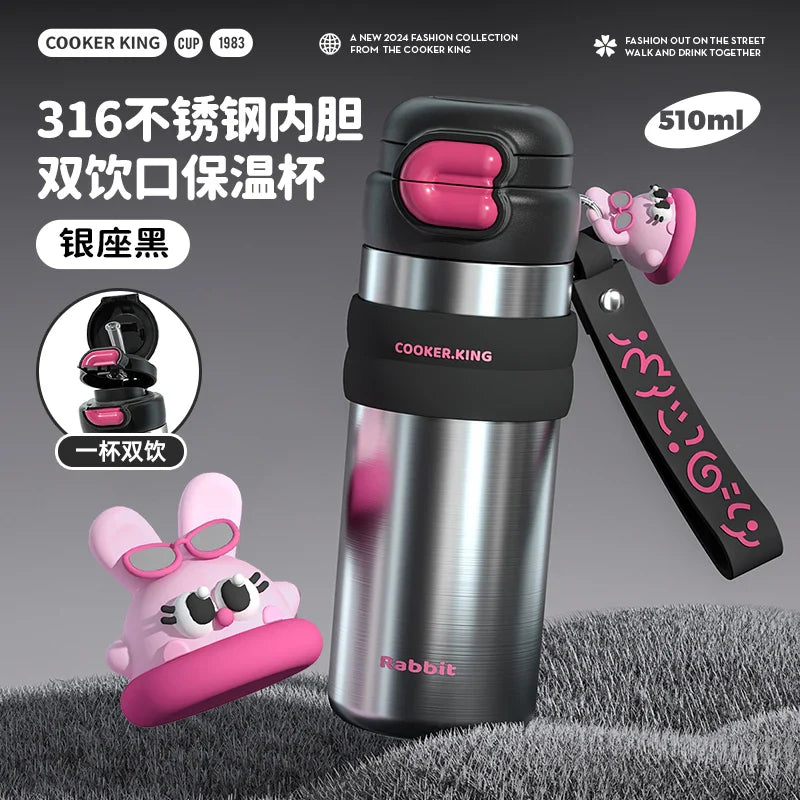 BUNNY THEMED 510ML DUAL-USE THERMOS 🐰☕💖