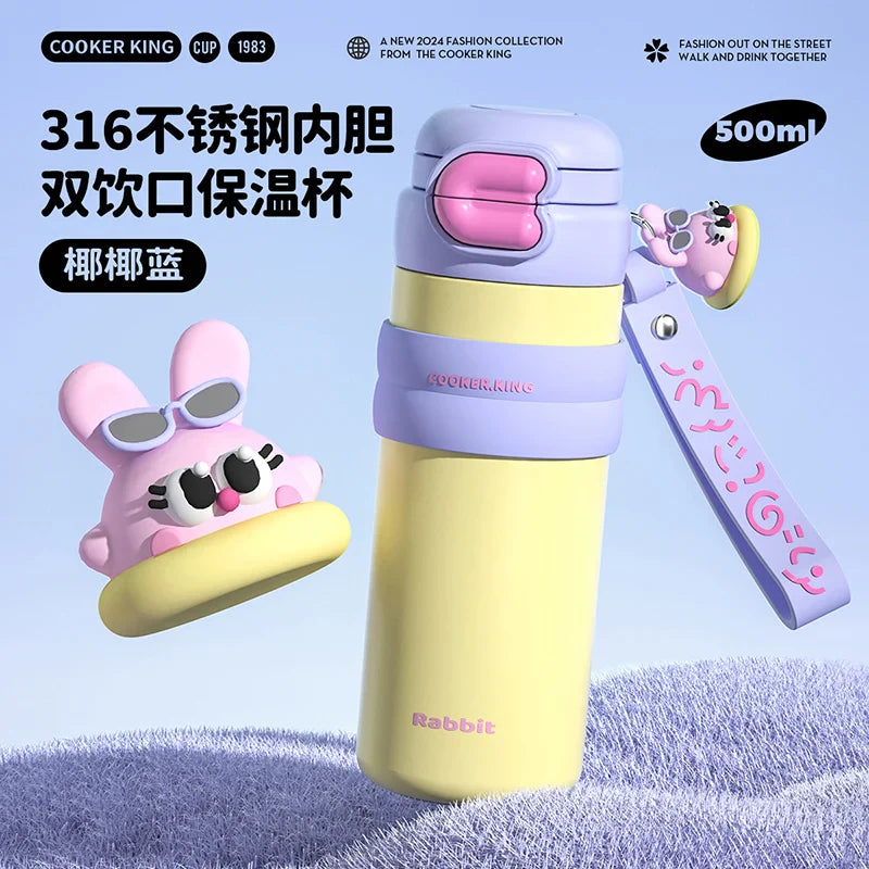 BUNNY THEMED 510ML DUAL-USE THERMOS 🐰☕💖