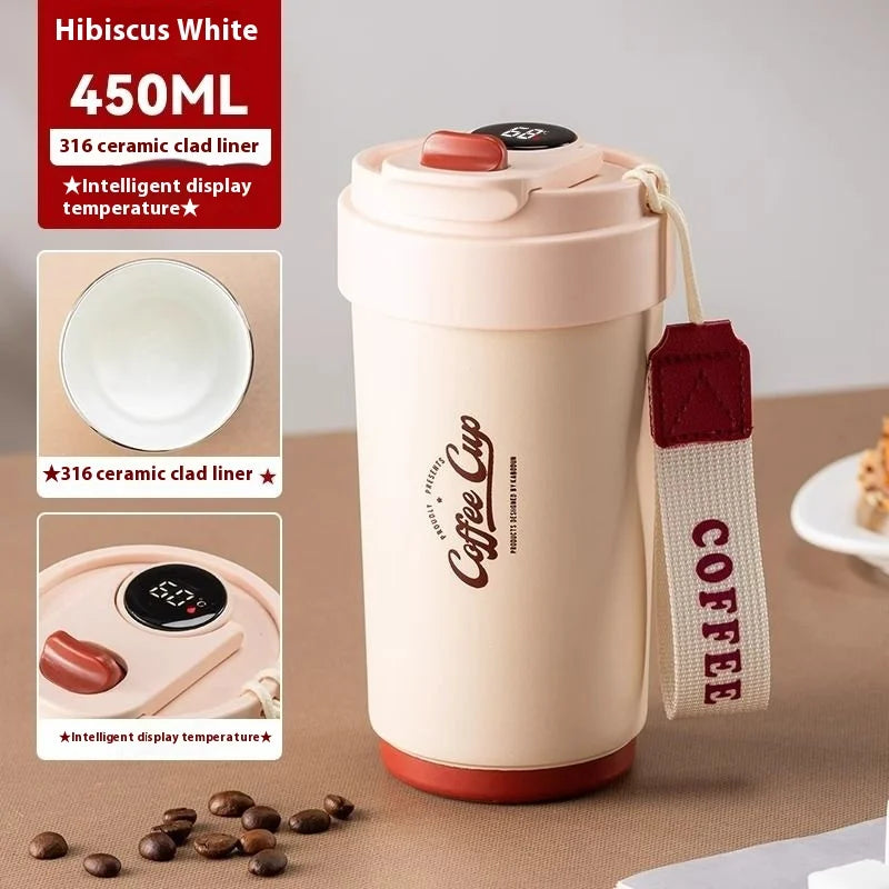 COFFEE-THEMED THERMAL CUP – 450ML ☕🌟